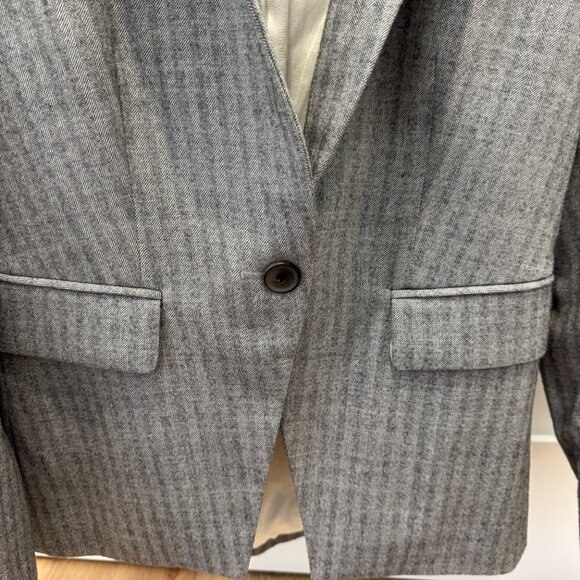 Veronica Beard Herringbone Blazer Gray Size 4 - Picture 4 of 15